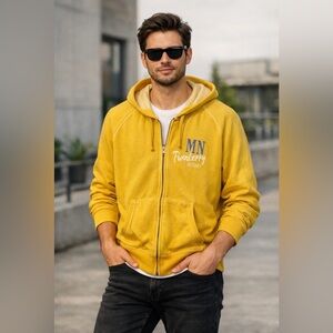 Artisan Yellow Zip-Up Men's Sweater🤍💛